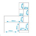 Ver imagem 5 de Escrivaninha com Estante Office 5 Nichos 133cm BRV Móveis Castanho E Branca