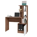 Ver imagem 2 de Escrivaninha com Estante Office 5 Nichos 133cm BRV Móveis Castanho E Branca