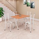 Ver imagem 1 de Conjunto de Mesa Tampo em MDF com 4 Cadeiras Dany Branco/Arabesco/Cinamomo