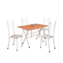 Ver imagem 2 de Conjunto de Mesa Tampo em MDF com 4 Cadeiras Dany Branco/Arabesco/Cinamomo