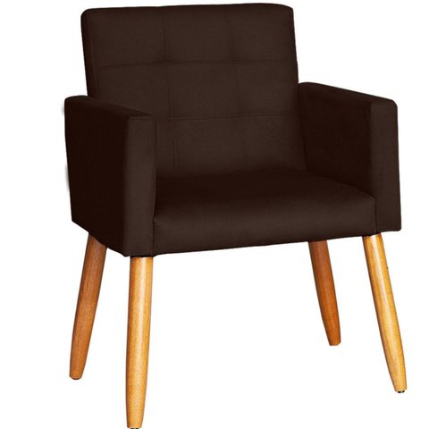 Poltrona Conforto para Sala Confortável Sala de Estar Resistente Sala de Espera Pés de Madeira