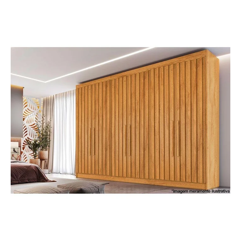 Guarda Roupa Casal Ripado 6 Portas 6 Gavetas - Potente-peroba - Móveis Europa Guarda Roupa Casal Ripado 6 Portas 6 Gavetas - Potente-peroba - Móveis Europa