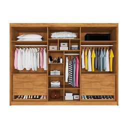 Guarda Roupa Casal Ripado 6 Portas 6 Gavetas - Potente-peroba - Móveis Europa - 2