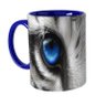 Caneca Olhos De Tigre Branco Interior E Alça Azul - 2
