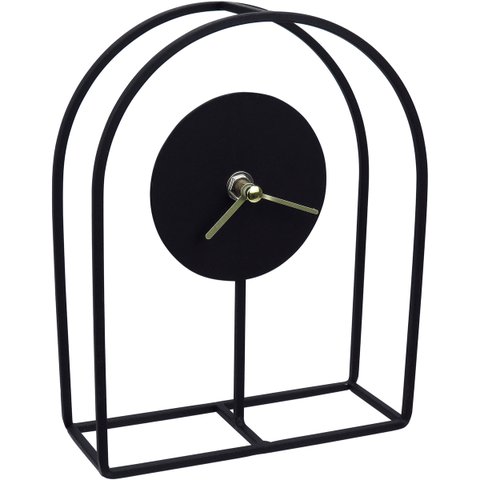 Relógio Decorativo Mesa Home&co Metal 20x16x6cm Preto