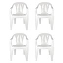 Ver imagem 1 de Kit 4 Cadeiras Poltrona Plástica Empilhavel Reforçada Branca 182kg Mor