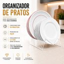 Ver imagem 4 de Escorredor de Pratos Vertical Organizador de Louças 12 Pratos Arm Branco