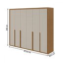 Ver imagem 4 de Guarda-roupa Casal Imperatore 6 Portas 6 Gavetas 100% Mdf 81668.282 Clean/off White - Móveis Lopas