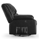 Ver imagem 5 de Poltrona do Papai Reclinável Pietra Glider Giratória Massagem Fh9 Pu Preto Brilho - Mpozenato