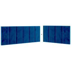 Cabeceira em L para Cama Box Solteiro Proteção Lateral Estofada - Azul Suede - 2