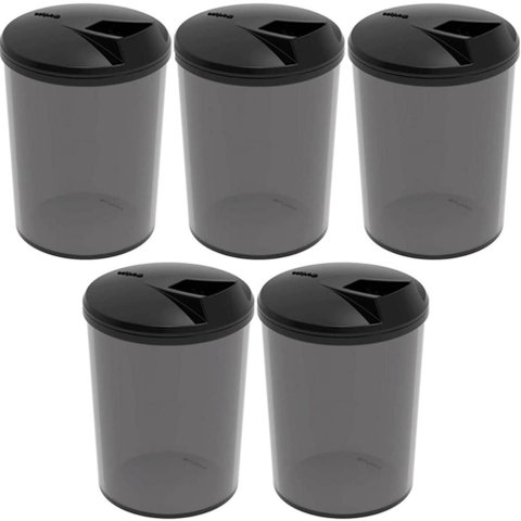 Kit 5 Porta Farofa Temperos Farinheiras com Tampa 400ml Fumê