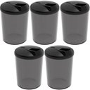Ver imagem 1 de Kit 5 Porta Farofa Temperos Farinheiras com Tampa 400ml Fumê