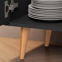 Ver imagem 4 de Buffet / Balcão Dr Estilo Retrô com Pés em Madeira Maciça 2 Portas Cor Preto Jm