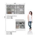 Ver imagem 4 de Lavanderia Modulada Americana 6 Portas 5 Prateleiras MDF 160cm Branco Henn