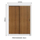 Ver imagem 4 de Guarda-roupa Solteiro Madesa Dallas Plus 2 Portas de Correr 4 Gavetas - Branco/rustic