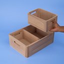 Ver imagem 2 de Kit 3 Caixas Organizadoras com Alças de Madeira Clara