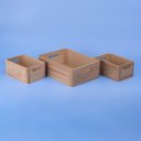 Ver imagem 3 de Kit 3 Caixas Organizadoras com Alças de Madeira Clara