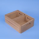 Ver imagem 4 de Kit 3 Caixas Organizadoras com Alças de Madeira Clara