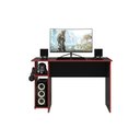 Ver imagem 3 de Mesa Computador Gamer 3875 com Suporte Fone de Ouvido - Qmovi Preto / Vermelho