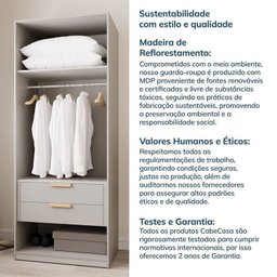 Guarda-roupa Modular 40cm 1 Porta Reflecta com Prateleiras Jade Cabecasa Madeiramadeira - 17