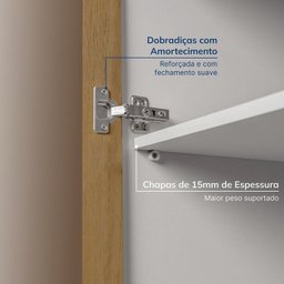 Guarda-roupa Modular 40cm 1 Porta Reflecta com Prateleiras Jade Cabecasa Madeiramadeira - 7