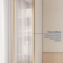 Guarda-roupa Modular 40cm 1 Porta Reflecta com Prateleiras Jade Cabecasa Madeiramadeira - 6
