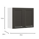 Ver imagem 5 de Armário de Cozinha Aéreo Itatiaia Aço 2 Portas Florença Grafite/Branco