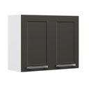 Ver imagem 1 de Armário de Cozinha Aéreo Itatiaia Aço 2 Portas Florença Grafite/Branco