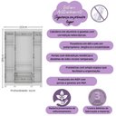Ver imagem 3 de Guarda-roupa Infantil 122cm com Vidro 4 Portas e 2 Gavetas Bombom Multimóveis Mp4463 Branco/off