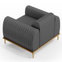 Ver imagem 7 de Poltrona Decorativa Base De Madeira Pés Metalizado D'Ouro Molino D02 Veludo Cinza C-317 - Lyam