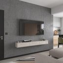 Ver imagem 1 de Rack Suspenso Grécia 1.80 Cm Sala de Estar/quarto - Lukaliam Móveis - Off White Perolizado