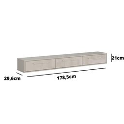 Rack Suspenso Grécia 1.80 Cm Sala de Estar/quarto - Lukaliam Móveis - Off White Perolizado - 5