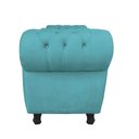 Ver imagem 4 de Divã Recamier Com Baú Grécia 1,55 Cm Suede Azul Turqueza
