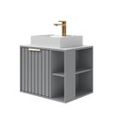 Ver imagem 2 de Gabinete para Banheiro 60cm com 1 Porta 2 Nichos e Cuba de Sobrepor Noruega