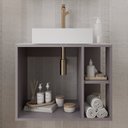 Ver imagem 4 de Gabinete para Banheiro 60cm com 1 Porta 2 Nichos e Cuba de Sobrepor Noruega