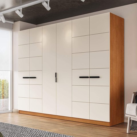 Guarda Roupa Casal 242,1cm com 6 Portas e 4 Gavetas 240843 Lisboa Politorno Móveis