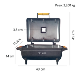 Super Churrasqueira A Bafo Em Alumínio Top Prática + Grelha - 4