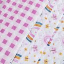 Ver imagem 5 de Kit Cobre Leito Colcha Solteiro Infantil Lutti Dupla Face 200 Fios 2 Peças Arco Íris Rainbow Rosa