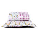 Ver imagem 1 de Kit Cobre Leito Colcha Solteiro Infantil Lutti Dupla Face 200 Fios 2 Peças Arco Íris Rainbow Rosa