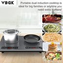 Ver imagem 2 de Vbgk Cooktop de Indução Duplo 24" 4000w com Timer e Bloqueio Infantil