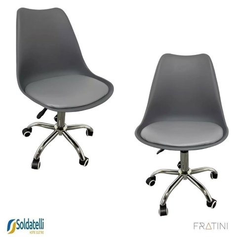 Kit 2 Cadeiras Office Giratória Chicago Pu Várias Cores - Fratini