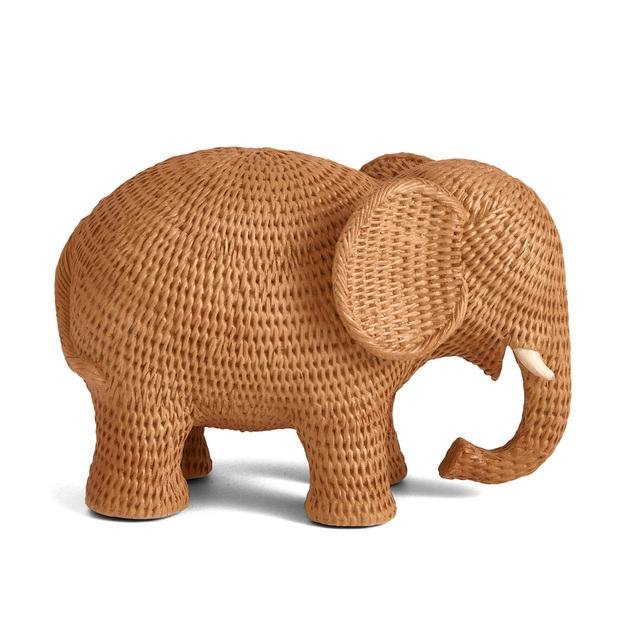 Escultura Elefante em Polirresina Caramelo Amadeirado P - 1