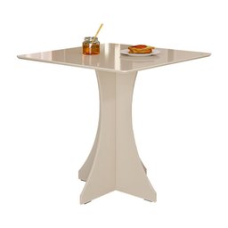 Mesa de Jantar Quadrada Lara 4 Lugares 70x70 Base em X em Mdf - Off White - 2
