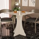 Ver imagem 1 de Mesa de Jantar Quadrada Lara 4 Lugares 70x70 Base em X em Mdf - Off White