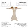 Mesa de Jantar Quadrada Lara 4 Lugares 70x70 Base em X em Mdf - Off White - 3