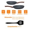 Frigideiras de Indução Antiaderente Cerâmica com Utensílio Cinza 3 Peças - Lehaví - 3
