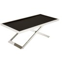 Ver imagem 1 de Mesa Centro Oliver Cromada Tampo Couro Prensado - 17450