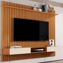 Ver imagem 1 de Painel para Tv até 70 Polegadas Morfeu Ripado 2 Portas 1 Prateleira Nature/off White 689 - Pnr Móvei