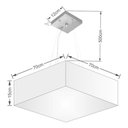 Ver imagem 4 de Lustre Pendente Quadrado Md-4137 Cúpula em Tecido 15/70x70cm Rustico Cinza - Bivolt