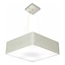 Ver imagem 3 de Lustre Pendente Quadrado Md-4137 Cúpula em Tecido 15/70x70cm Rustico Cinza - Bivolt